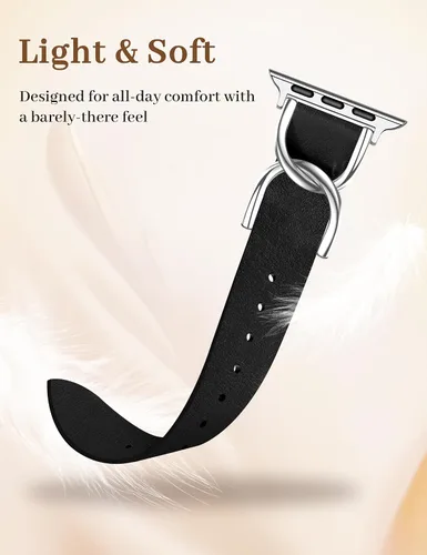 Miniatura 6 de JR.DM Designer Leather Bands for Women,Dressy Fancy Cute Strap with Double U-Shaped Buckle Watch Bands for iwatch Compatible with Apple Watch Series
