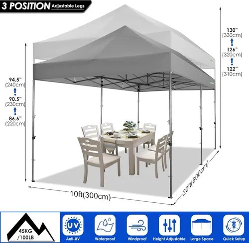 Miniatura 297 de COBIZI Tienda de campaña desplegable de 6.6 x 6.6 pies, toldo resistente, fácil de instalar, impermeable, para exteriores, fiestas, playa, jardín