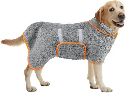 Miniatura 9 de Bienbee Bata de baño para perro, de secado rápido, súper absorbentes, para perros pequeños, medianos y grandes, abrigo de secado para después