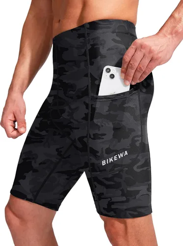 Miniatura 2 de Bikewa - Pantalones cortos de ciclismo para hombre, con acolchado 3D, para ciclismo de carretera o montaña, FPU 50+, bolsillos con cremallera