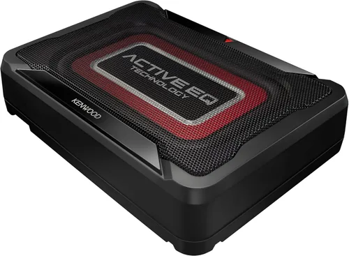 Kenwood KSC-PSW7EQ Subwoofer compacto activo con ecualizador activo (potencia de salida de 160 W, amplificador de clase D, carcasa de aluminio,