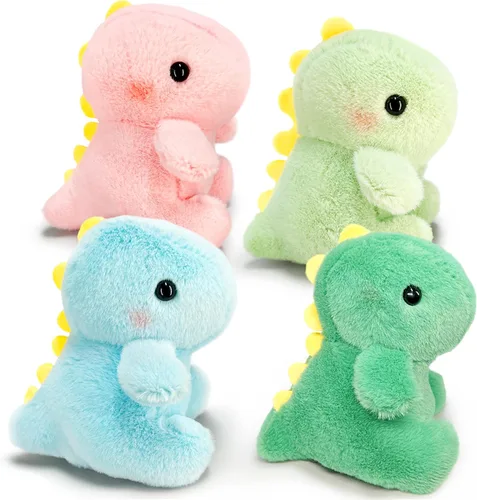 Miniatura 10 de Animales de peluche de dinosaurio para niñas y niños, mini llaveros de peluche para niños, juguete de peluche de dinosaurios, lindo animal