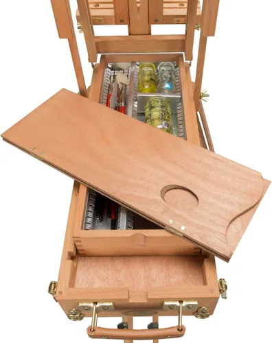 Miniatura 4 de Jullian Escort - Caballete de arte francés – Caballete de media caja para pintar lienzo – Caballete de pintura profesional con correa para el hombro