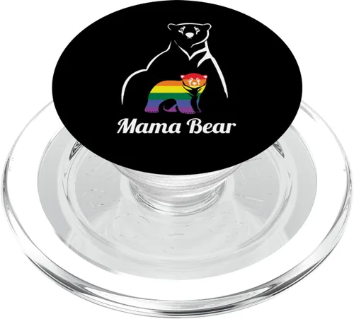 Miniatura 7 de LGBT Mama Bear Gay Pride Equal Rights Rainbow PopSockets intercambiables PopGrip