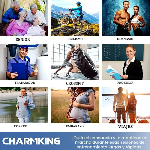 Miniatura 7 de CHARMKING Calcetines de compresión para mujeres y hombres para circulación (8 pares) 15-20 mmHg, mejor soporte para ciclismo atlético