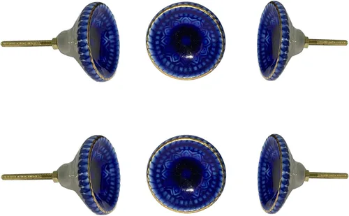 Miniatura 12 de Perilla Home Juego de 6 pomos de cerámica para armarios y cajones, pomos redondos decorativos para el hogar, cocina, gabinete, armario, puerta