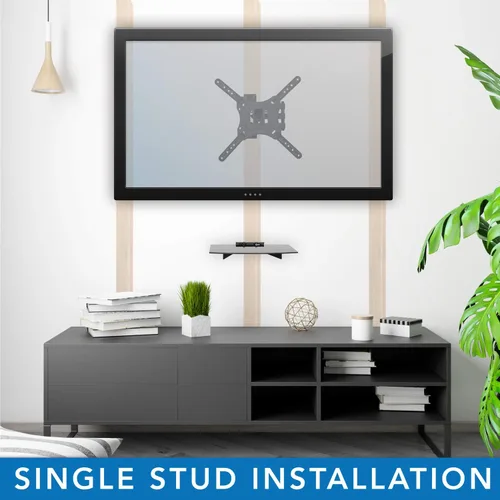 Miniatura 4 de Mount-It! Soporte de TV con estante Soporte de pared de TV de movimiento completo con estante flotante de entretenimiento para caja de cable, DVR