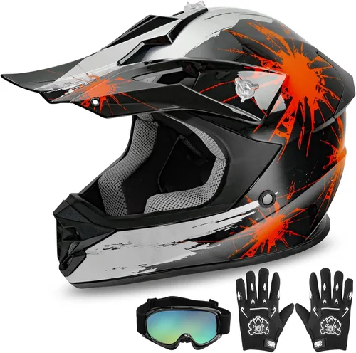 Miniatura 17 de XFMT DOT Casco de Dirt Bike para Niños y Jóvenes de Cara Completa, Cascos de Motocross para Off-Road ATV Bicicleta de Calle Cuatrimoto Motocicleta