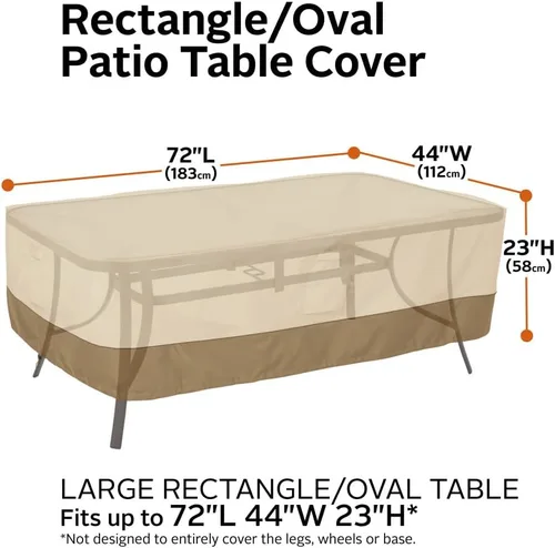 Miniatura 3 de Cobertor para mesa rectangular/ovalada de jardín, de Veranda Classic Accessories , L, Pebble