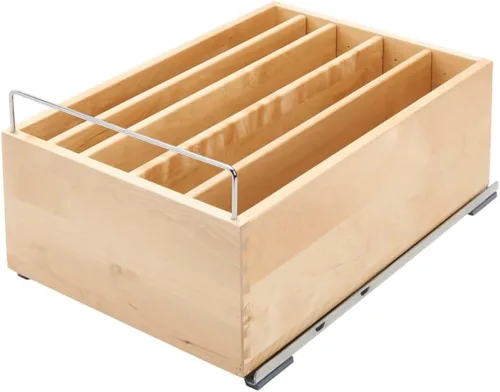 Rev-A-Shelf Cazuela extraíble de gabinete con base de madera con cierre suave