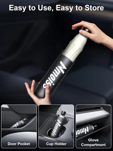 Miniatura 7 de [2025 actualizado] Nmoiss Parasol para parabrisas [costilla de hielo] Enfriamiento de alta velocidad 99% bloqueo UV protege el automóvil del sol