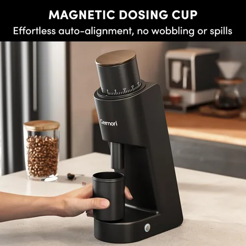 Miniatura 6 de Wirsh - Molinillo de café eléctrico de dosis única Geimori GU38 con rebabas cónicas de 6 núcleos de 1.496 pulgadas, ajuste continuo para expreso