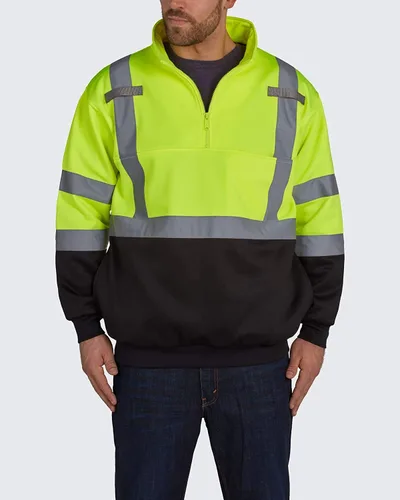 Miniatura 2 de Utility Pro UPA542-M UPA542 - Sudadera de poliamida de alta visibilidad con cremallera de 1/4 con protector de tela de teflón Dupont