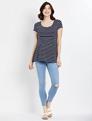 Miniatura 2 de Motherhood Maternity Women's Super Stretch Secret Fit Over The Belly Skinny Ankle Length Jeans Indigo Blue
