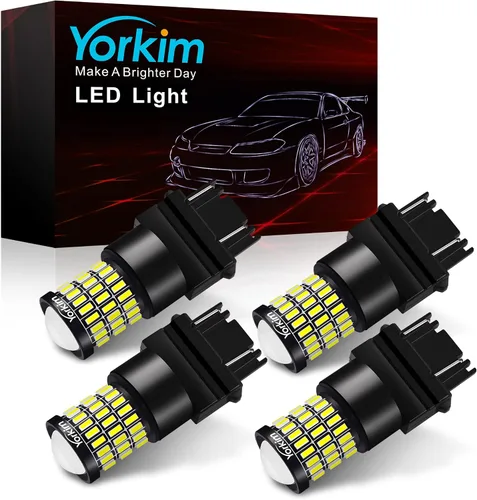 Miniatura 5 de Yorkim Bombilla LED 3157 Ámbar Brillante 3156 Luces LED de Freno/Trasera con Proyector - 3056 3156 3156A 3057 4057 3157 4157 T25 Luz Intermitente
