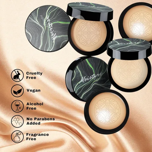 Miniatura 9 de Mushroom Head Air Cushion CC Cream - Base de maquillaje facial BB Cream para piel madura, corrector hidratante que ilumina el tono de piel uniforme