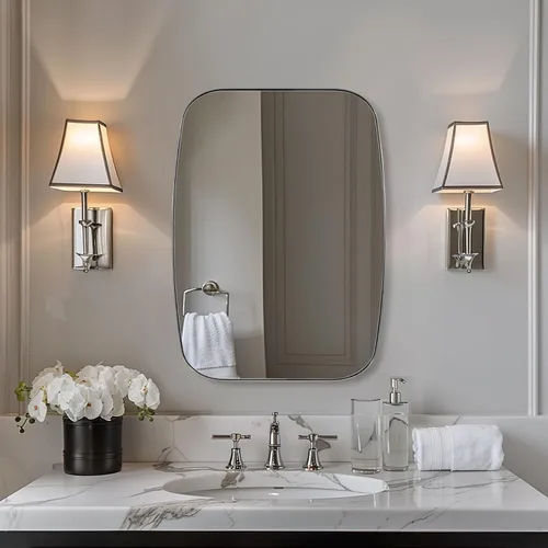 Miniatura 43 de ANDY STAR - Espejos ovalados negros para baño, espejo grande de 24x36 pulgadas con marco de metal negro mate oblongo para pared, espejo moderno