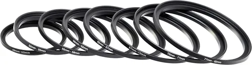 Miniatura 3 de Fotasy Juego de anillos escalonados de filtro de metal negro anodizado, anillos adaptadores de lente escalonadora 1.929-2.047 in 2.047-2.165 in