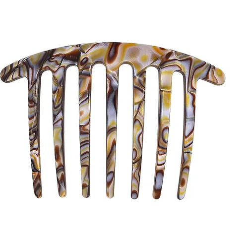 Camila Paris CP3186 Peine lateral francés hecho a mano redondeado, ónix, peines de pelo con torsión francesa, decorativas, pinzas de sujeción fuerte