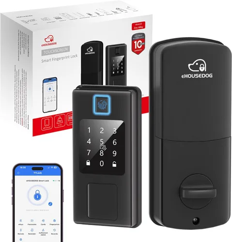 EHD-SF01, cerradura inteligente de huellas dactilares, cerradura de puerta de entrada sin llave, cerradura de teclado con pantalla táctil, cerradura