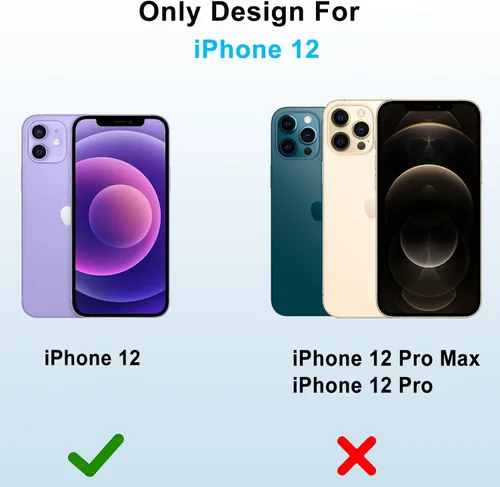 Miniatura 2 de Funda con clip para cinturón compatible con iPhone 12 Defender con soporte giratorio de 360°, protección resistente anticaídas y golpes, color negro
