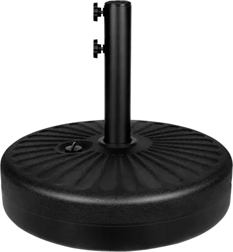 Miniatura 8 de Simple Deluxe Base redonda resistente de 31 libras y 18 pulgadas para sombrilla de mercado para patio al aire libre, cubierta, color negro clásico