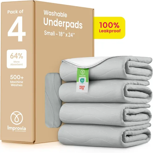 Miniatura 14 de IMPROVIA® Almohadillas lavables, almohadillas reutilizables de gran absorción para incontinencia para niños, adultos, ancianos y mascotas, Azul