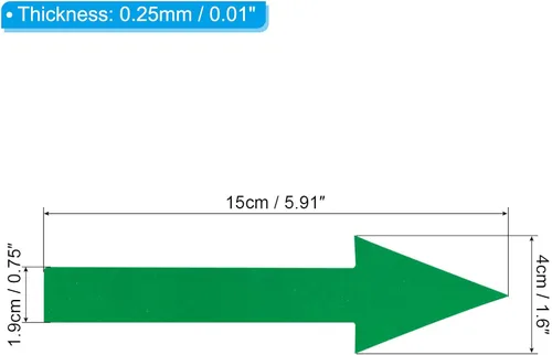 Miniatura 2 de PATIKIL Adhesivo de flecha de 6 x 2 pulgadas, paquete de 24 calcomanías de PVC extraíbles autoadhesivas impermeables para piso, letrero de flecha