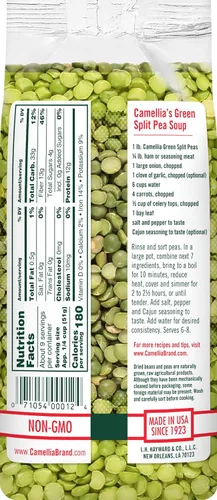 Miniatura 2 de Camellia Brand Guisantes verdes secos divididos – Guisantes partidos de alta calidad sin OMG para sopa abundante de guisantes partidos, guisos