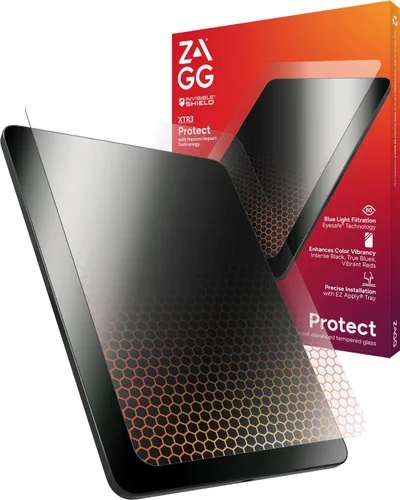ZAGG Glass XTR3 - Protector de pantalla para iPad Air de 11 pulgadas (M3)/Air de 11 pulgadas (M2), tecnología avanzada de impacto Hexiom, vidrio