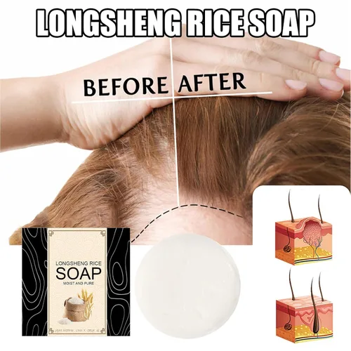 Miniatura 2 de Gegong Barra de champú, extracto de aloe vera de agua de arroz, ingredientes naturales, tratamiento de pérdida de cabello, control de aceite