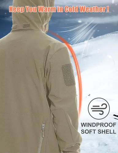 Miniatura 5 de MAGCOMSEN - Chaqueta táctica con capucha para hombre, impermeable, suave, abrigo de invierno