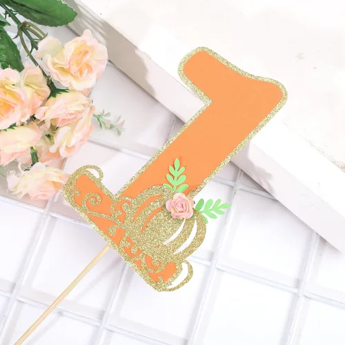 Miniatura 5 de Decoración para pastel de calabaza pequeña – Decoración para tarta de primer cumpleaños para niño/niño, decoración de fiesta de primer cumpleaños