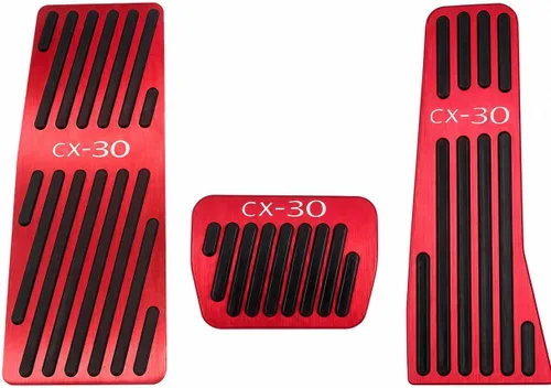 Miniatura 49 de Cubiertas de pedal de acelerador de gas de aleación de aluminio, accesorios interiores antideslizantes sin perforación, pedal de freno Pastillas