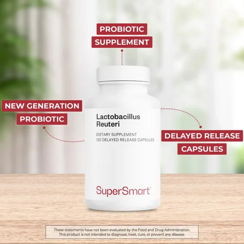 Miniatura 2 de Supersmart - Lactobacillus Reuteri 5 mil millones de UFC al día - Suplemento probiótico Sin OMG y libre de gluten - 120 cápsulas DR