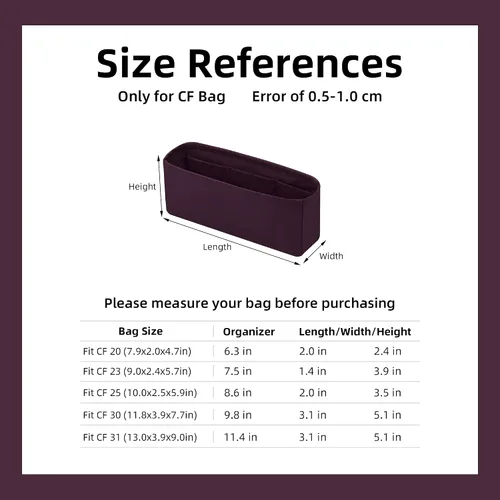 Miniatura 3 de DGAZ Organizador de bolso personalizado o inserto de almohada para bolsas Chanel CF, organizador de bolsas suave y sedoso, bolso de lujo y moldeador