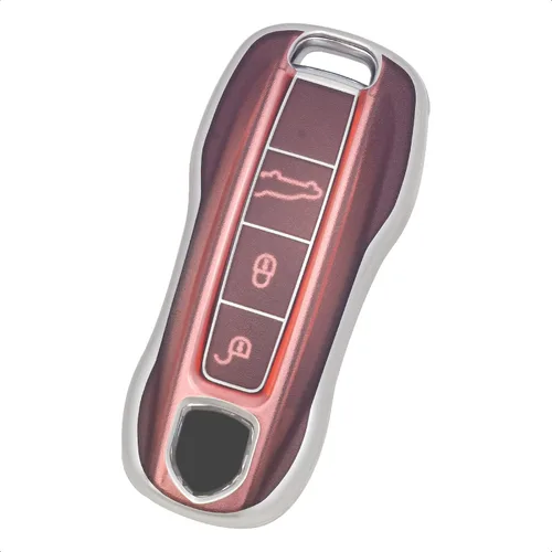 Miniatura 8 de Funda inteligente para llavero compatible con Porsche 911 Cayenne Panamera TAYCAN 3 4 botones sin llave control remoto TPU transparente esmerilado
