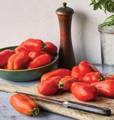 Miniatura 4 de Burpee "San Marzano" Heirloom, Tomate para pasta, 75 semillas no transgénicas reliquia de San Marzano