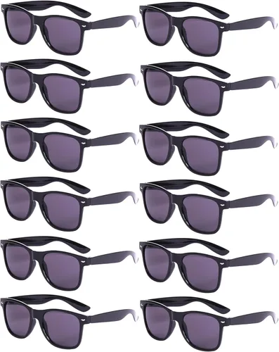 Eyegla Paquete de 8/12/18 lentes de sol de neón a granel coloridos para fiesta, gafas retro para fiesta para adultos, hombres y mujeres
