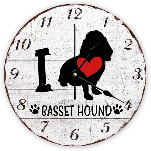 Miniatura 8 de Bull Terrier - Reloj de pared de cuarzo de calidad con diseño de corazón rojo que no deja tictac para dormitorio, sala de estar, oficina, cocina, 10