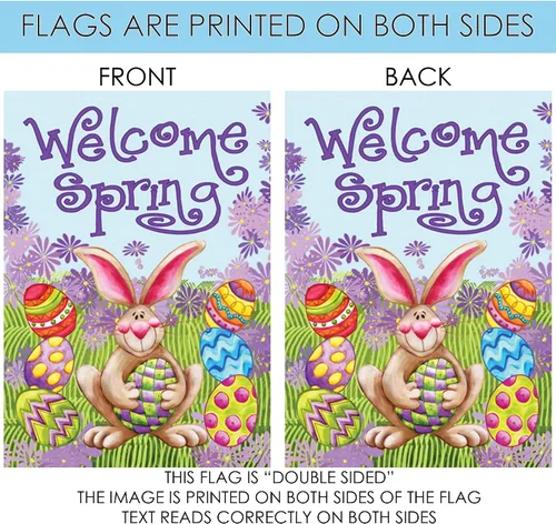 Miniatura 4 de Toland Home Garden 101174 - Bandera de Pascua de primavera de bienvenida de 28 x 40 pulgadas, bandera de jardín de Pascua de doble cara para casa al
