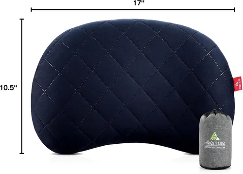 Miniatura 9 de Hikenture Almohada inflable para campamento, almohada lavable para mochilero para dormir, almohadas inflables ultraligeras con funda extraíble, Azul