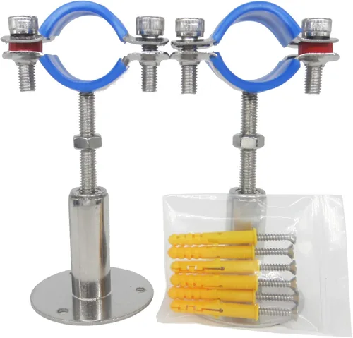 Miniatura 14 de Soporte de abrazadera de tubería ajustable de acero inoxidable - Soporte de montaje en pared/techo para tubería de 1-1/2 pulgadas, soportes