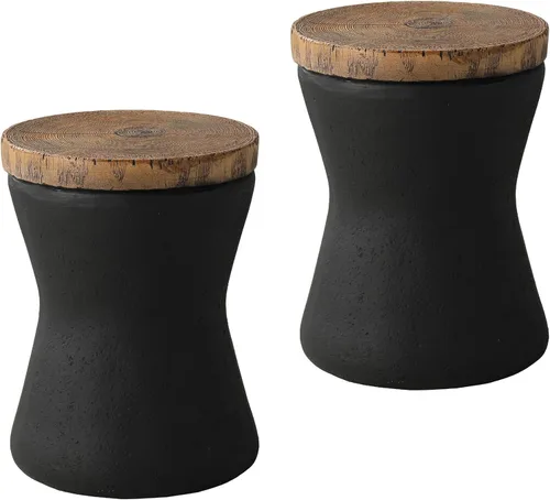 Miniatura 12 de SUNBURY Mesa auxiliar para interiores y exteriores, mesas auxiliares de 14 pulgadas de ancho para patio, mesa auxiliar decorativa, taburete