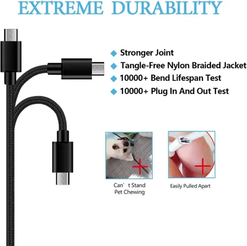 Miniatura 3 de Paquete de 2 cables de alimentación micro USB de 3.3 pies para Amazon Fire TV Stick, para Roku Streaming Stick, Express Plus, Premier Plus, control