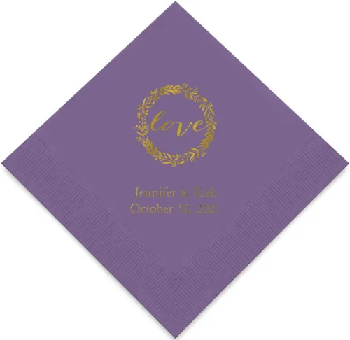Miniatura 18 de Weddingstar - servilletas de papel impresas personalizables Negro