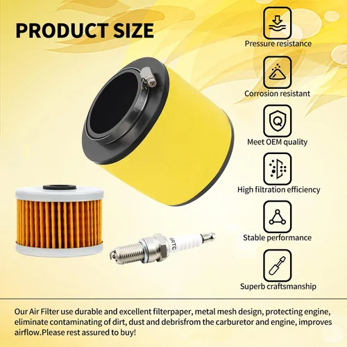 Miniatura 5 de TIANYAN 17254-HN5-670 Filtro de aire con filtro de aceite/kits de bujías de repuesto para Honda Rancher TRX350FE TRX350TE TRX350TM 2000-2006