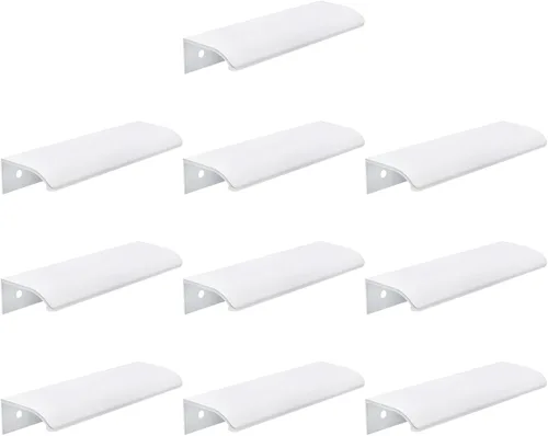 Miniatura 18 de Tiradores negros de 1.38 pulgadas para gabinete, 10 unidades, espacio entre agujeros de 0.63 pulgadas, tiradores de borde de aleación de aluminio