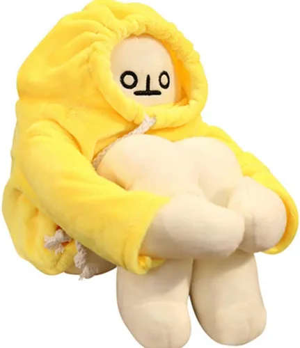 OUKEYI Muñeca de plátano de 16 pulgadas, juguete de plátano de felpa con imán, divertida almohada de felpa intercambiable, juguete de descompresión