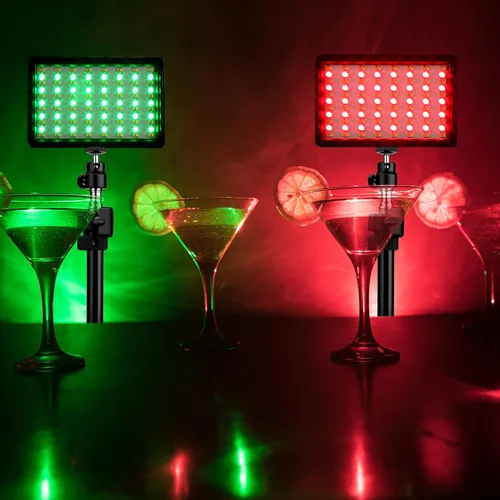 Miniatura 8 de Paquete de 2 luces LED RGB para video con soporte de trípode ajustable/filtros blancos, kit de iluminación de videoconferencia USB regulable de 2500